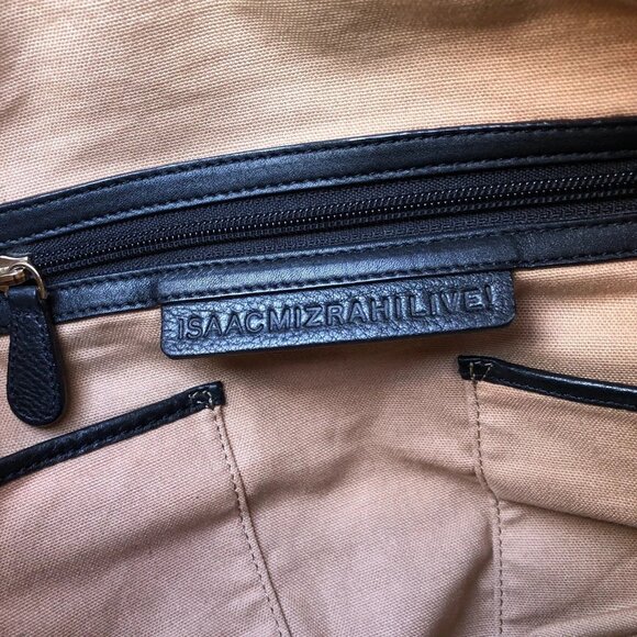 ISAAC MIZRAHI LIVE! Genuine Leather Purse Shoulder Handbag Satchel Black Women's - Picture 14 of 14